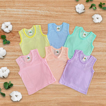 6pcs Velona Coloured Baby Vest Pack