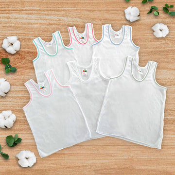 6pcs Velona Baby White Vest Pack