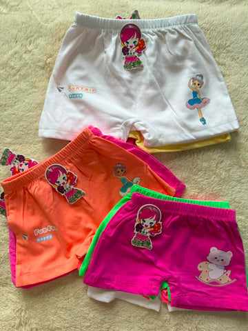 4 Pack – Sunny Days Cotton Shorts for Baby Girls