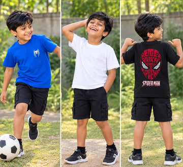 Short-sleeve T-shirts.
