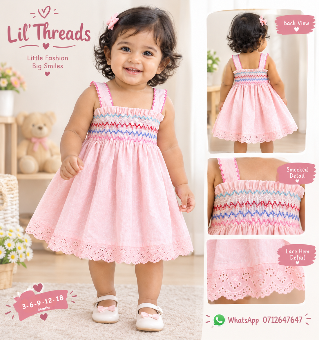 Smocked Cotton dresses Baby Girls