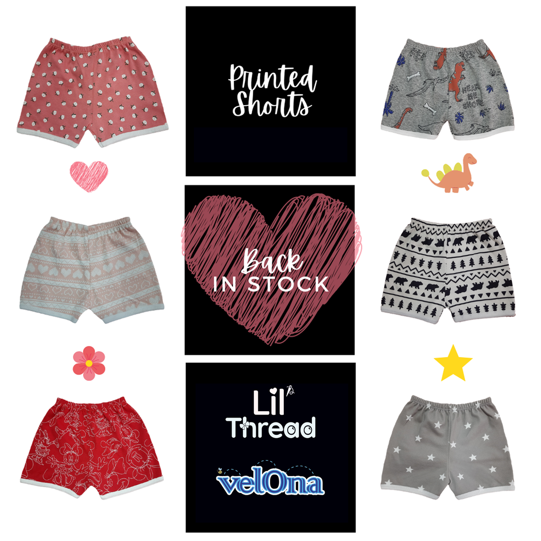 Velona Baby and Toddler Printed Cotton Shorts