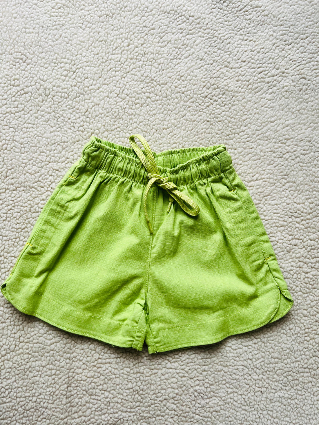 Pretty in Lime Green Linen Short