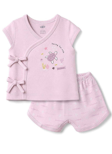Zero Sinker Knit Half Sleeves Sea Life Printed T-Shirt & Shorts Night Suit.