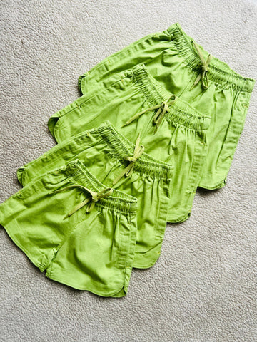 Pretty in Lime Green Linen Short