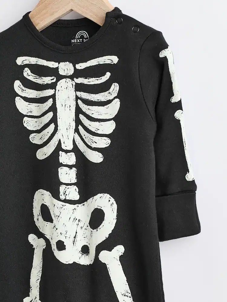 Black Skeleton Baby Sleepsuit